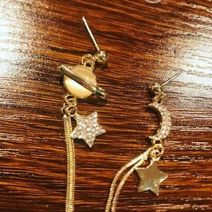 Star planet moon earrings